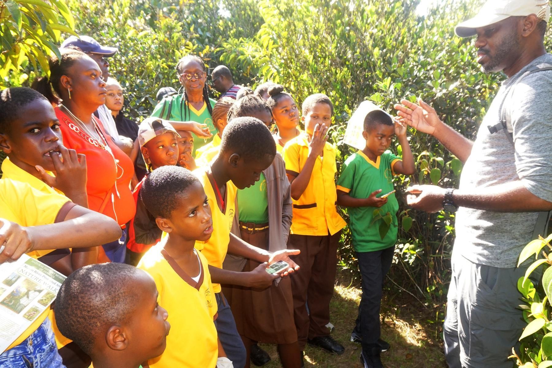 Keron, Botanist-NHMJ conducting a tour of the  Mason River Protected Area Wetland